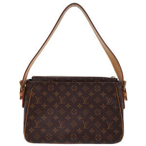 Louis Vuitton Leather Cite Bag Semi Monogram Brown Shoulder Viva